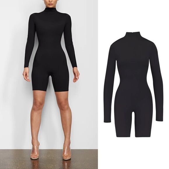 NWT SKIMS ALL-IN-ONE LONG SLEEVE MID THIGH ONESIE - Picture 1 of 12